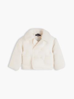 Flag Relaxed Quilted Fleece Jacket — White 1