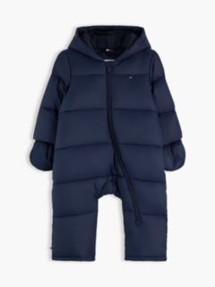 Zip-Thru Snowsuit With Mittens And Booties — Blue 1