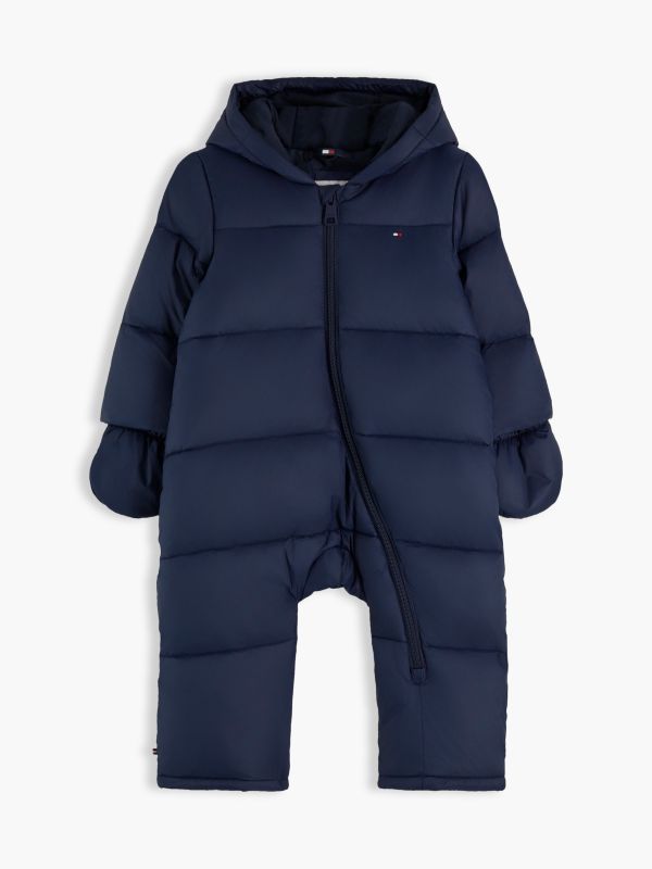 Zip-Thru Snowsuit With Mittens And Booties — Blue