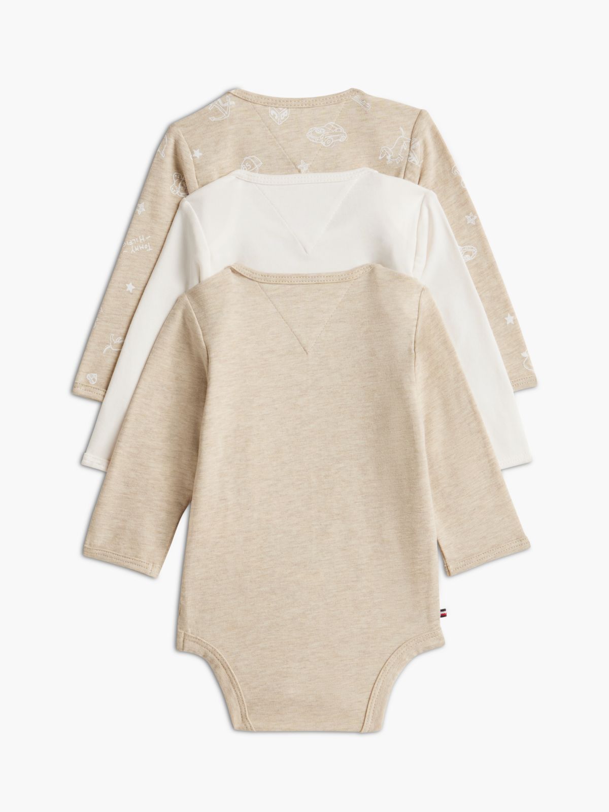 3-Pack Long Sleeve Bodysuits Gift Box — Beige
