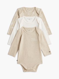 3-Pack Long Sleeve Bodysuits Gift Box — Beige 1