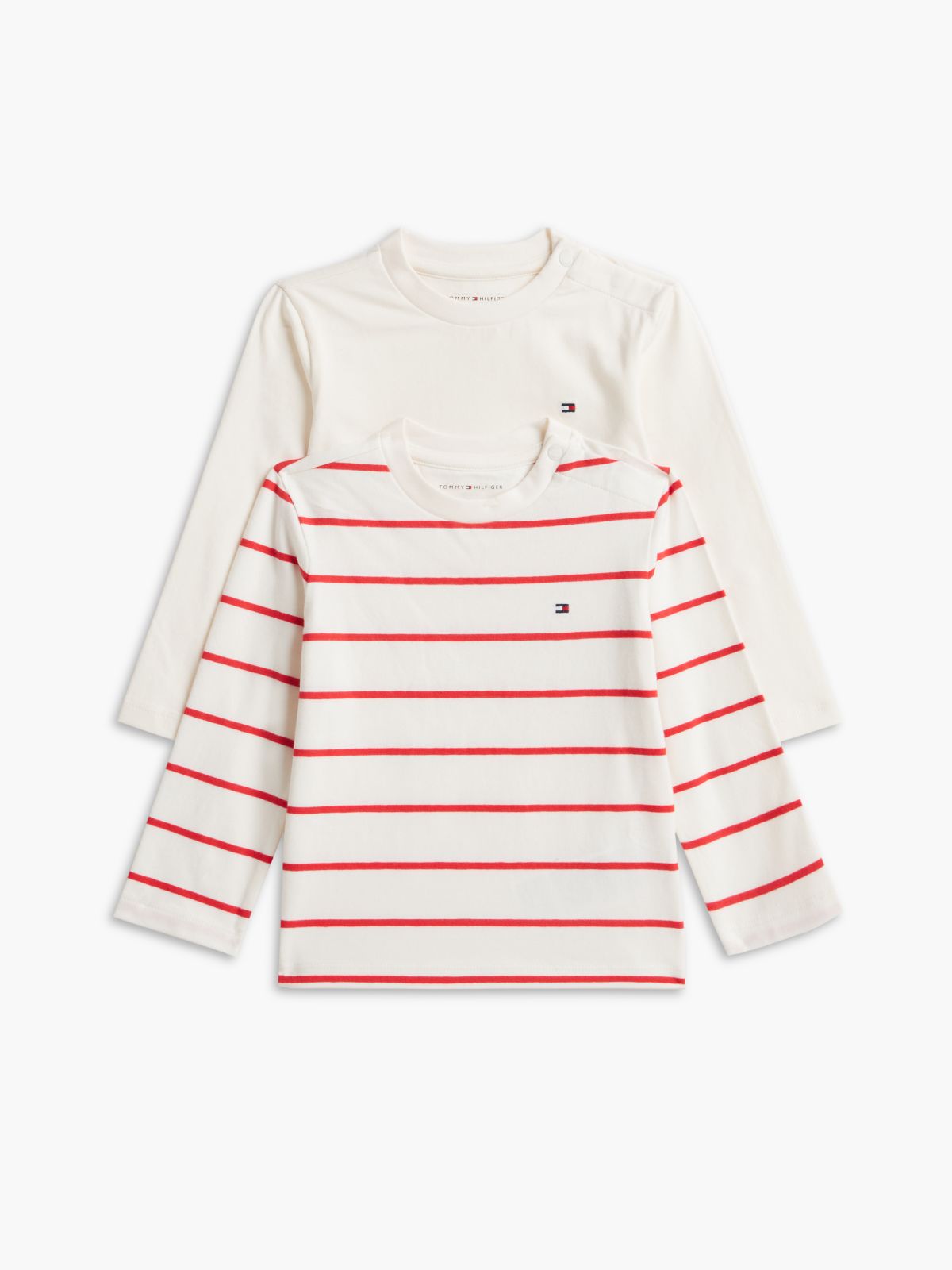 2-Pack Stripe Long Sleeve T-Shirts — White