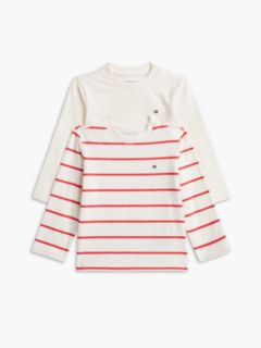 2-Pack Stripe Long Sleeve T-Shirts — White 1