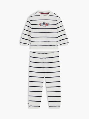 ensemble sweat et jogging à drapeau cœur white pour nouveau-né tommy hilfiger