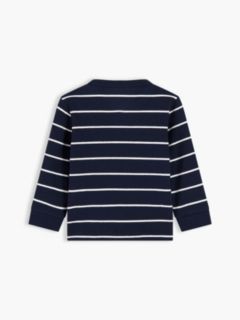 Flag Embroidery Ribbed Long Sleeve T-Shirt — Blue 2