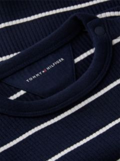 Flag Embroidery Ribbed Long Sleeve T-Shirt — Blue 3