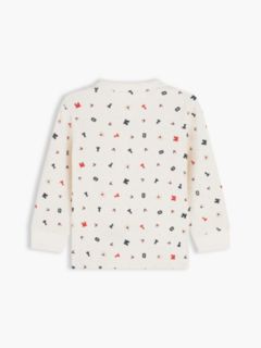 Flag Embroidery Ribbed Long Sleeve T-Shirt — White 2