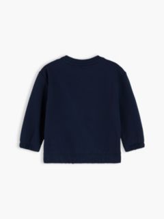 Flag Embroidery Crew Neck Sweatshirt — Blue 2