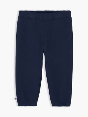 blue elasticated waist cuffed leg joggers for newborn tommy hilfiger
