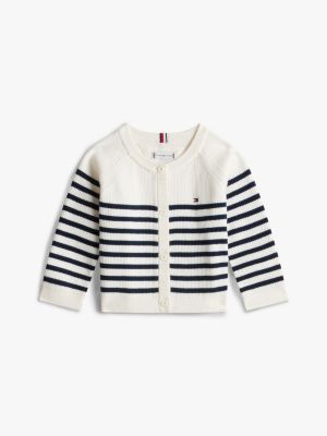 white essential raglan sleeve cardigan for newborn tommy hilfiger