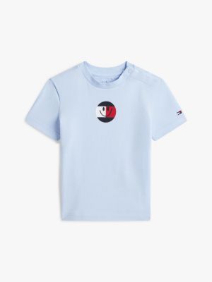 blue smiley logo jersey t-shirt for newborn tommy hilfiger