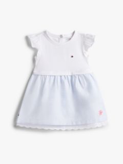 Ithaca Stripe Frill Short Sleeve Dress — Blue 1