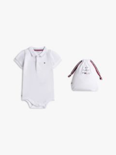Essential Polo Shirt Bodysuit Gift Set — White 1