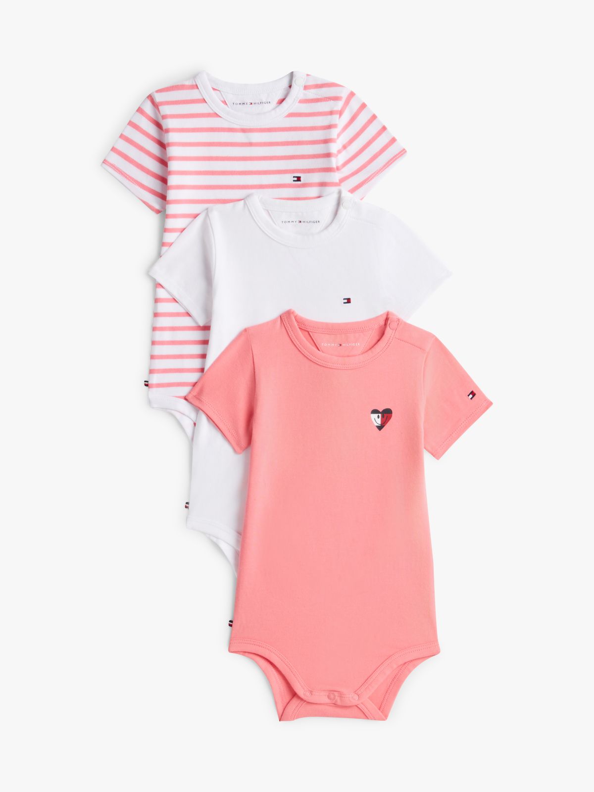 3-Pack Heart Smiley Bodysuits Gift Box — Pink