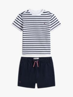 Essential Stripe T-Shirt And Shorts Set — Blue 1
