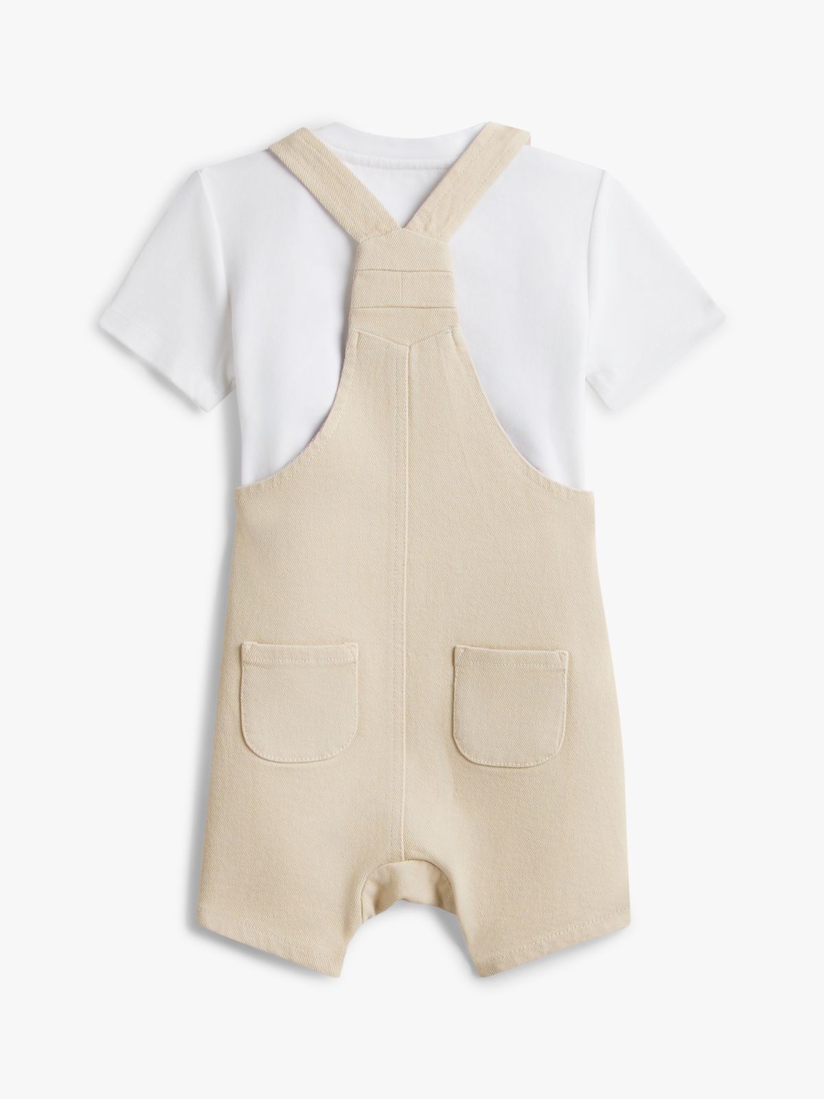 Essential Dungaree Shorts And T-Shirt Gift Box — Beige