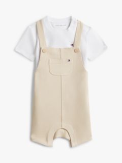 Essential Dungaree Shorts And T-Shirt Gift Box — Beige 1