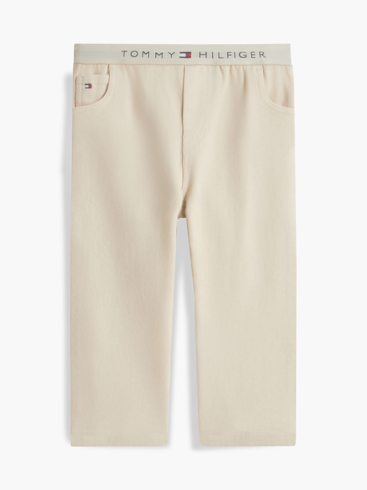 Essential Signature Tape Waistband Jeans — Beige