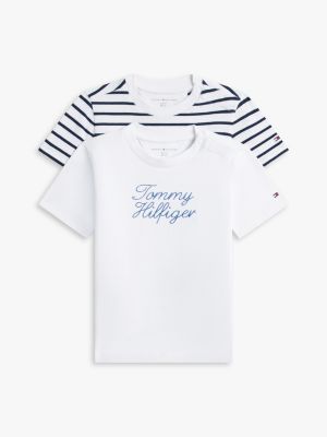 multi zestaw 2 t-shirtów z logo z motywem liny dla noworodki - tommy hilfiger