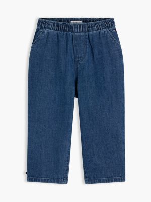 denim jeansy oversize z elastyczną talią dla noworodki - tommy hilfiger