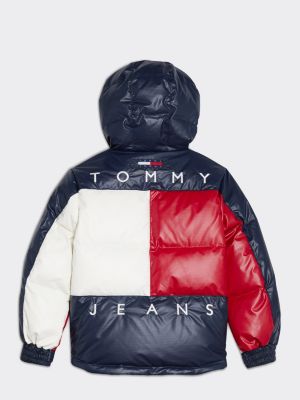 tommy jeans high shine puffer jacket