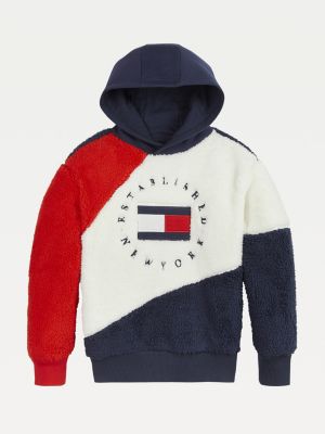 Colour-Blocked Logo Hoody | BLUE 