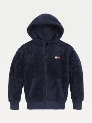 Fleece Logo Zip-Thru Hoody | BLUE 