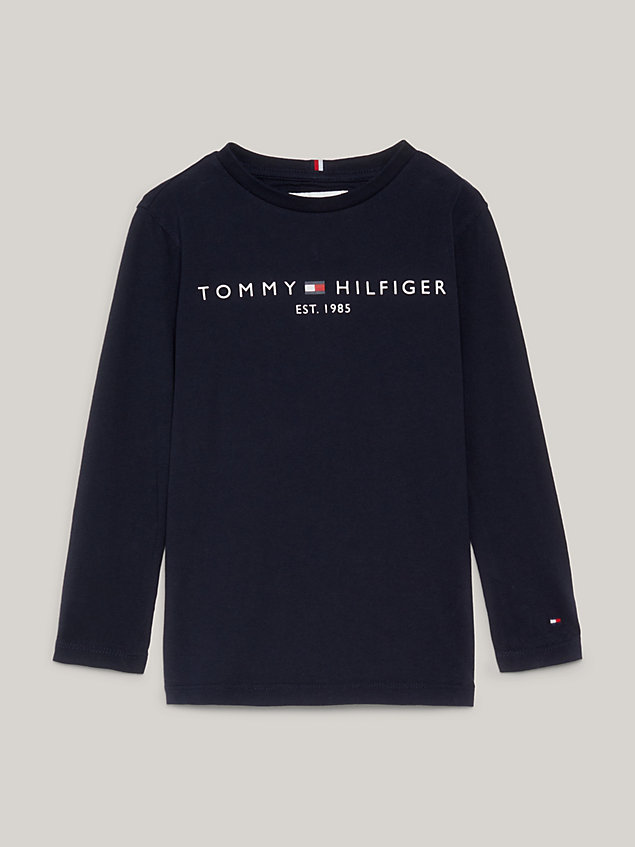 black th established essential uniseks longsleeve t-shirt voor kids unisex - tommy hilfiger