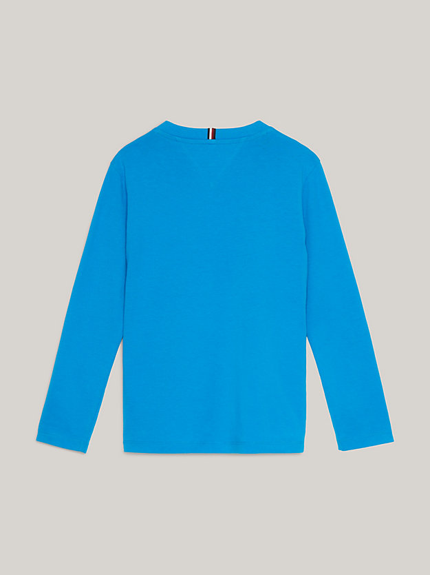 blauw th established essential uniseks longsleeve t-shirt voor kids unisex - tommy hilfiger