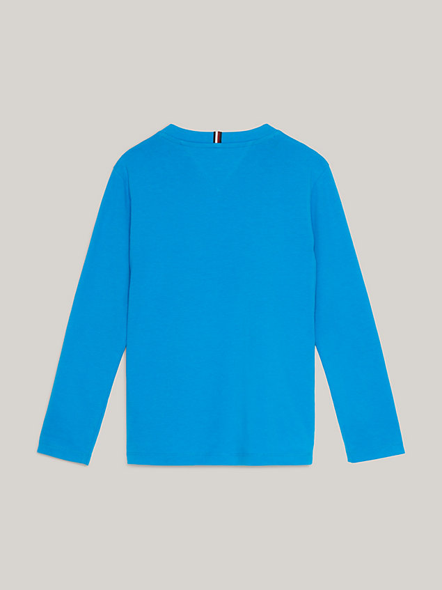blue th established essential uniseks longsleeve t-shirt voor kids unisex - tommy hilfiger