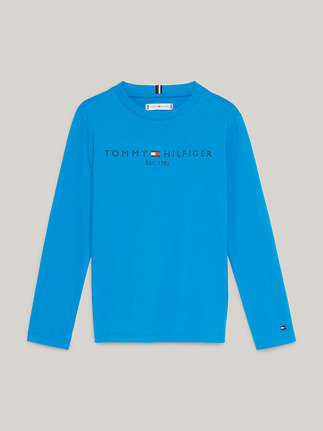 t-shirt mixte th established essential blue pour kids unisex tommy hilfiger