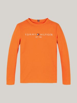 Longsleeve T shirt met logoprint Oranje Tommy Hilfiger