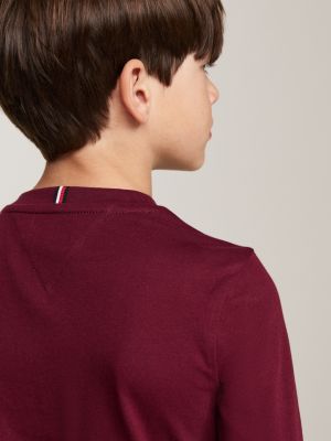 rood longsleeve t-shirt met logoprint voor kinderen unisex - tommy hilfiger