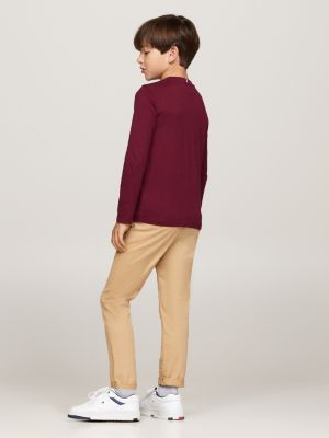 rood longsleeve t-shirt met logoprint voor kinderen unisex - tommy hilfiger
