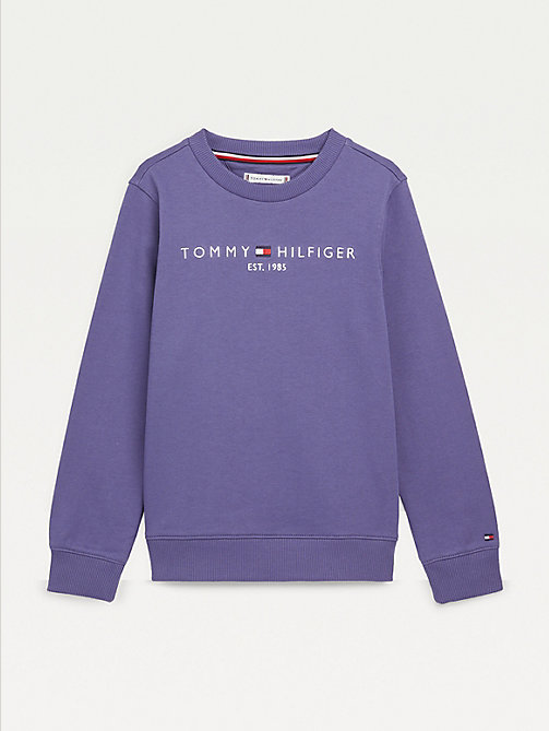 blue essential logo sweatshirt for kids unisex tommy hilfiger