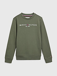 green essential terry sweatshirt for kids unisex tommy hilfiger
