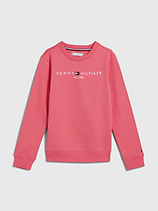 pink essential terry sweatshirt for kids unisex tommy hilfiger
