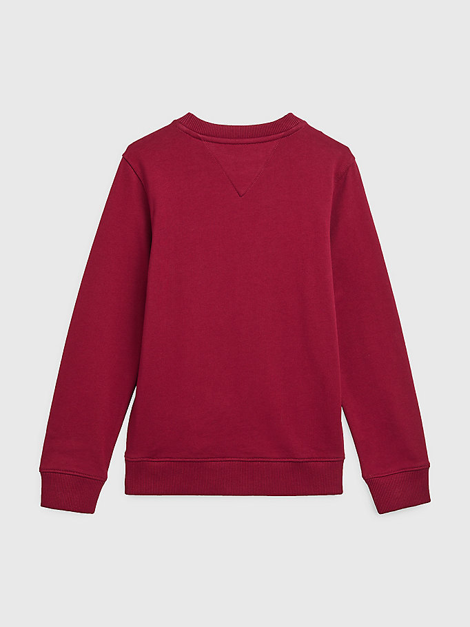 red essential terry sweatshirt for kids unisex tommy hilfiger
