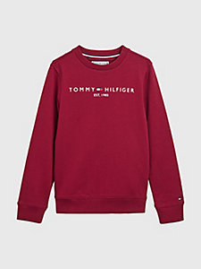 red essential terry sweatshirt for kids unisex tommy hilfiger