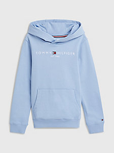 blau essential genderneutraler logo-hoodie für kids unisex - tommy hilfiger