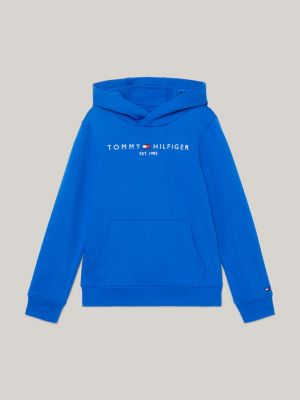 Hilfiger Logo-Stickerei Essential Hoodie Tommy | Blau mit |