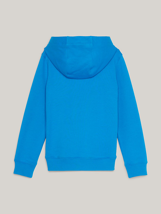 blue th established essential logo hoody for kids unisex tommy hilfiger