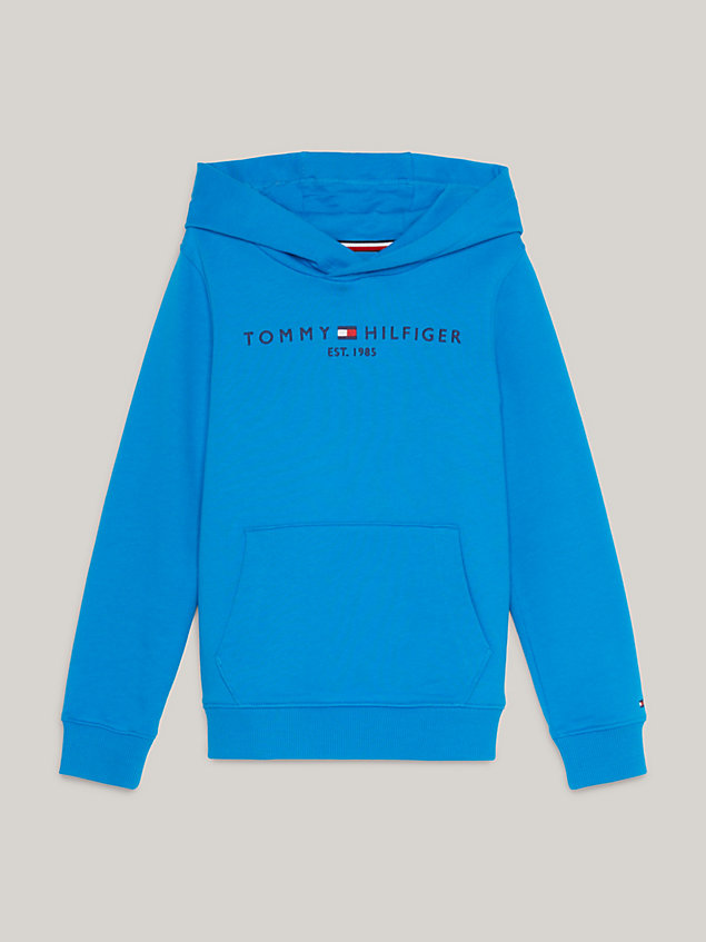 blue th established essential uniseks hoodie voor kids unisex - tommy hilfiger