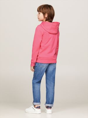Essential Logo Embroidery Hoody | Pink | Tommy Hilfiger
