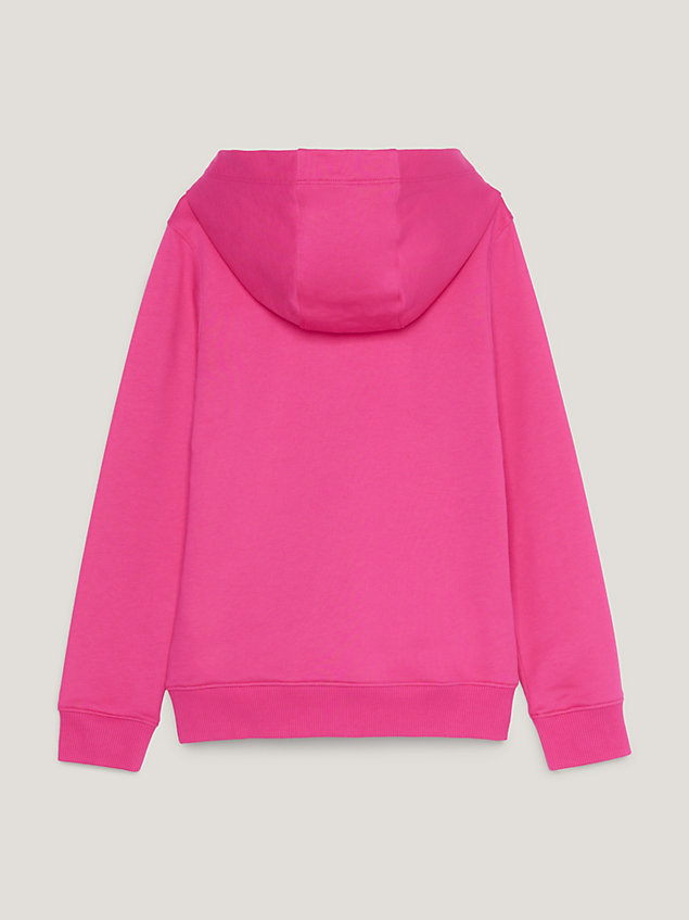 pink bluza z kapturem th established essential dla kids unisex - tommy hilfiger
