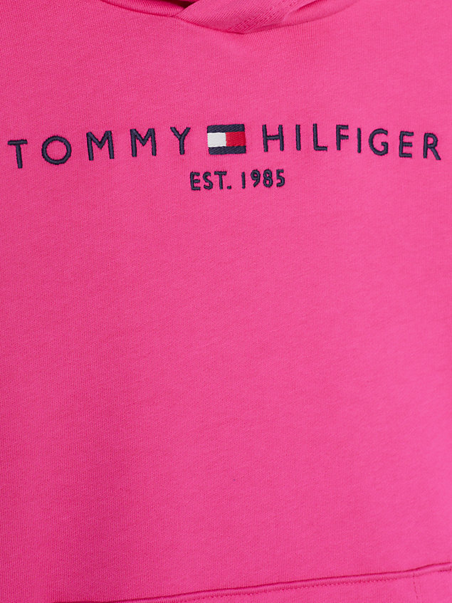 pink dual gender th established essential hoody for kids unisex tommy hilfiger