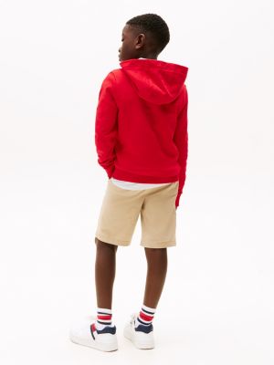 red logo hoody for kids unisex tommy hilfiger