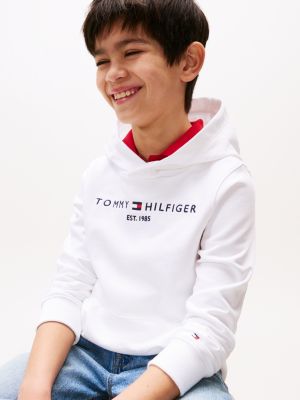 Essential Logo Embroidery Hoody | White | Tommy Hilfiger