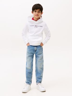 white logo hoody for kids unisex tommy hilfiger