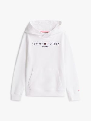 white logo hoody for kids unisex tommy hilfiger